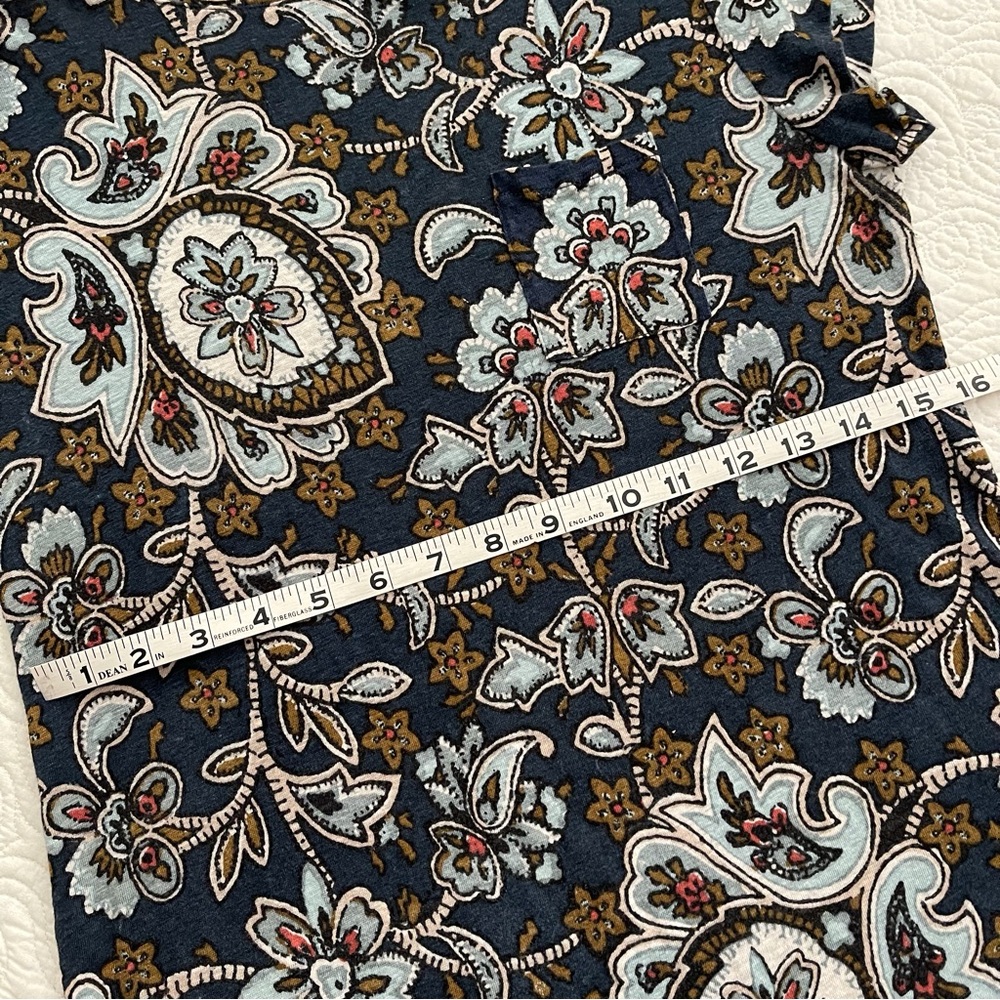 Ann Taylor LOFT Floral Paisley Cap Sleeve LINEN Top Size small - Picture 8 of 12